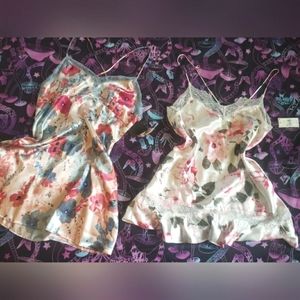 NWT 💟 Set Of Two Floral Satin Nightgowns Womens Sizes XXL